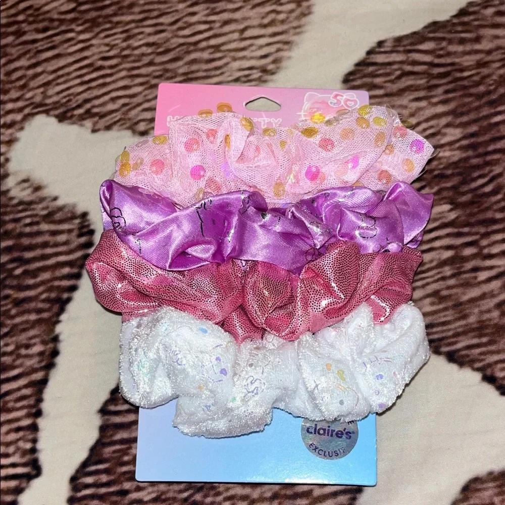 Claire's Multicolor Sparkle Scrunchie Set